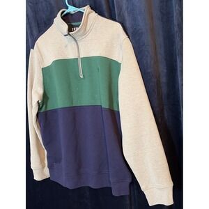 Polo Ralph Lauren Tartan  1/4 Zip Pullover Sweatshirt Men's L Double Knit